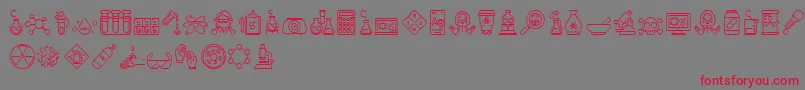 Czcionka Chemistry Icon – czerwone czcionki na szarym tle