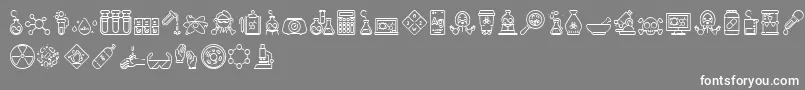 Chemistry Icon Font – White Fonts on Gray Background