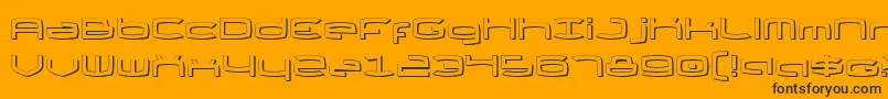 Czcionka ThundergodIiShadow – czarne czcionki na pomarańczowym tle