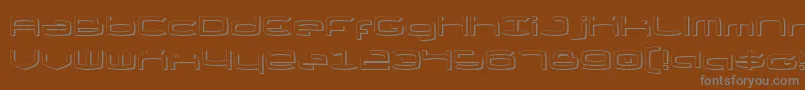 フォントThundergodIiShadow – 茶色の背景に灰色の文字