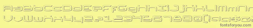 Czcionka ThundergodIiShadow – szare czcionki na żółtym tle