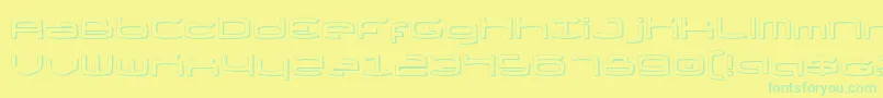 ThundergodIiShadow-Schriftart – Grüne Schriften auf gelbem Hintergrund