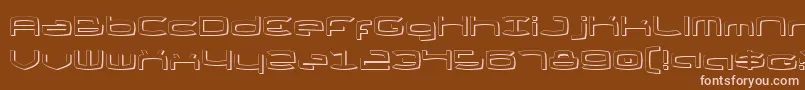 ThundergodIiShadow-Schriftart – Rosa Schriften auf braunem Hintergrund