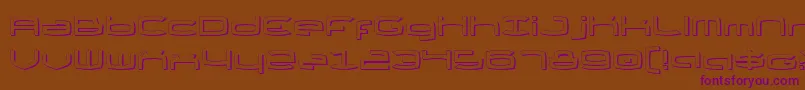 ThundergodIiShadow-fontti – violetit fontit ruskealla taustalla