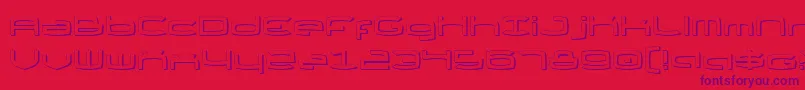 フォントThundergodIiShadow – 赤い背景に紫のフォント
