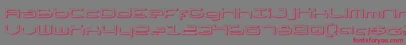 フォントThundergodIiShadow – 赤い文字の灰色の背景