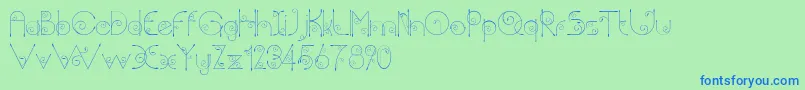 Chempaka Font – Blue Fonts on Green Background