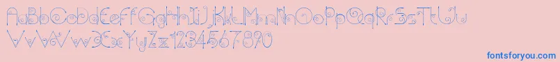 Chempaka Font – Blue Fonts on Pink Background