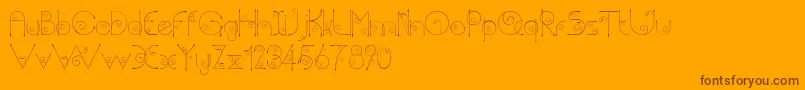 Chempaka-fontti – ruskeat fontit oranssilla taustalla