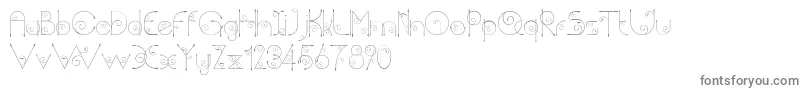 Chempaka-fontti – harmaat kirjasimet valkoisella taustalla