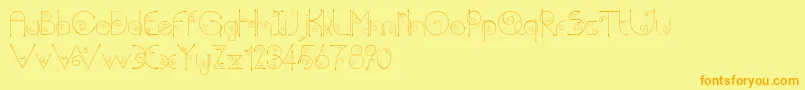Chempaka Font – Orange Fonts on Yellow Background