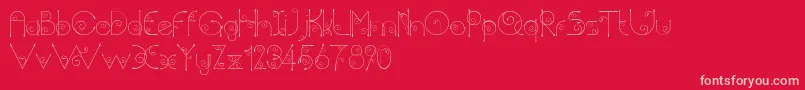Chempaka-Schriftart – Rosa Schriften auf rotem Hintergrund