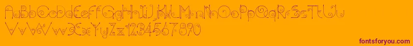 Chempaka Font – Purple Fonts on Orange Background