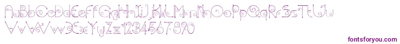 Chempaka-Schriftart – Violette Schriften auf weißem Hintergrund