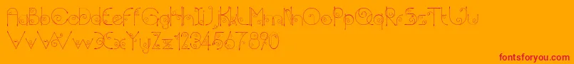 Chempaka Font – Red Fonts on Orange Background
