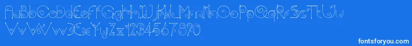 Chempaka Font – White Fonts on Blue Background