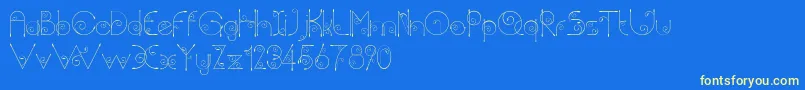 Chempaka Font – Yellow Fonts on Blue Background