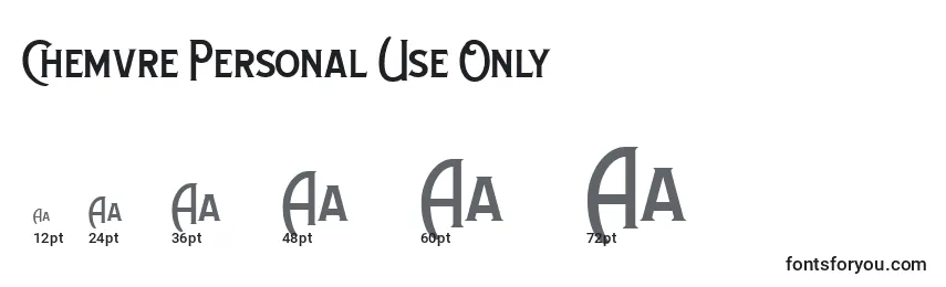 Chemvre Personal Use Only Font Sizes