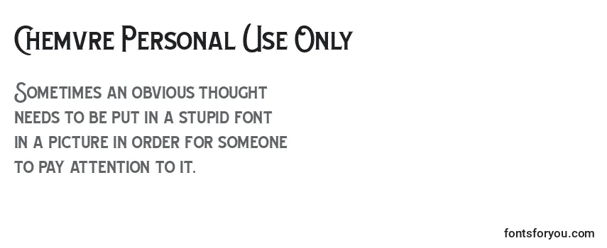 Review of the Chemvre Personal Use Only Font