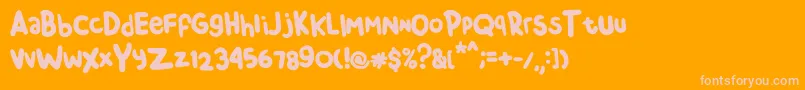 Chendolle Font – Pink Fonts on Orange Background