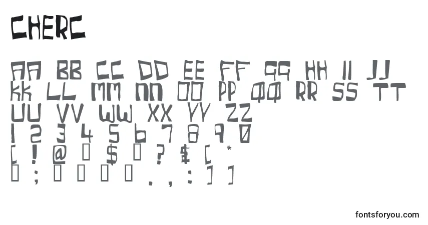 Fuente CHERC    (123256) - alfabeto, números, caracteres especiales