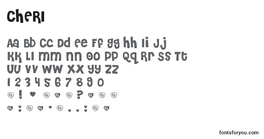 Schriftart CHERI    (123257) – Alphabet, Zahlen, spezielle Symbole