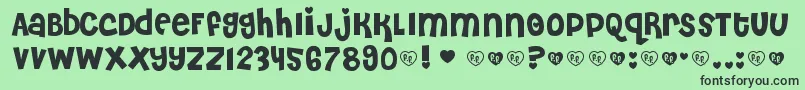 CHERI    Font – Black Fonts on Green Background