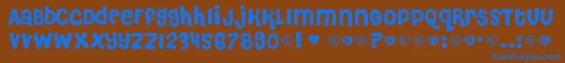 CHERI    Font – Blue Fonts on Brown Background