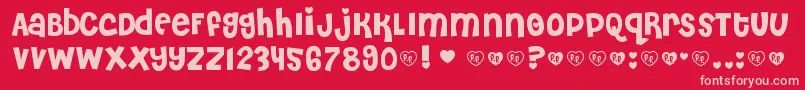 CHERI    Font – Pink Fonts on Red Background