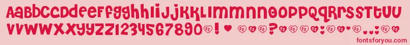 CHERI    Font – Red Fonts on Pink Background