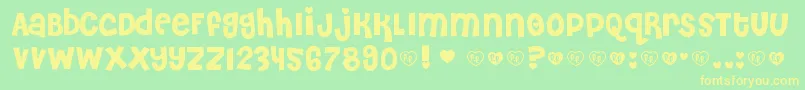 CHERI    Font – Yellow Fonts on Green Background