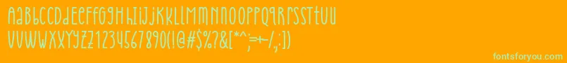 フォントCheria Font by Situjuh 7NTypes – オレンジの背景に緑のフォント