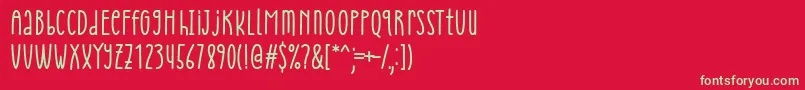 フォントCheria Font by Situjuh 7NTypes – 赤い背景に緑の文字