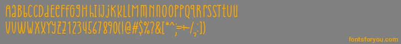 Cheria Font by Situjuh 7NTypesフォントについての詳細 フォントCheria Font by Situjuh 7NTypes – オレンジの文字は灰色の背景にあります。