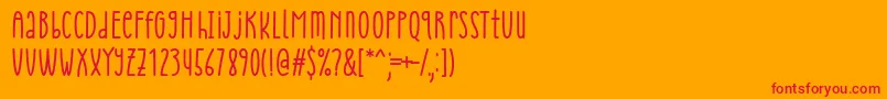 フォントCheria Font by Situjuh 7NTypes – オレンジの背景に赤い文字