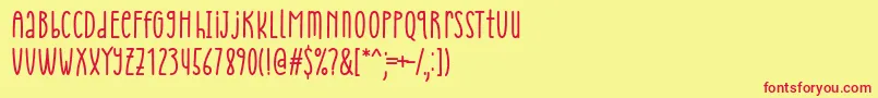 フォントCheria Font by Situjuh 7NTypes – 赤い文字の黄色い背景