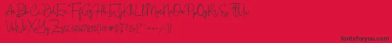 Cherill  Font – Black Fonts on Red Background