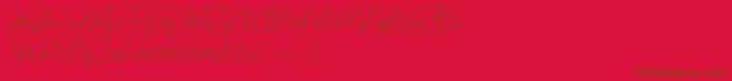 Cherill  Font – Brown Fonts on Red Background
