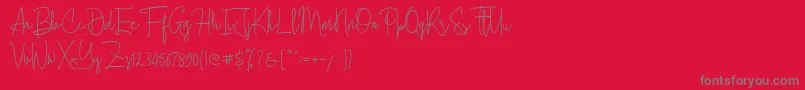Cherill  Font – Gray Fonts on Red Background