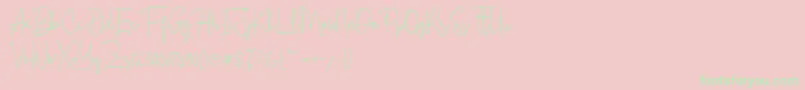 Cherill -Schriftart – Grüne Schriften auf rosa Hintergrund