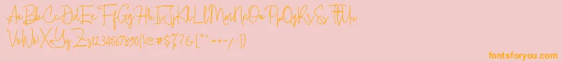 Cherill  Font – Orange Fonts on Pink Background