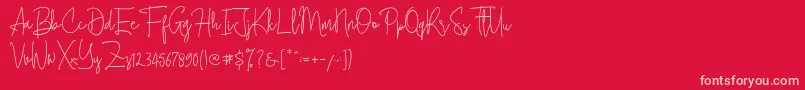 フォントCherill  – 赤い背景にピンクのフォント