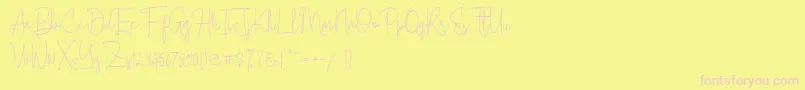 Cherill  Font – Pink Fonts on Yellow Background