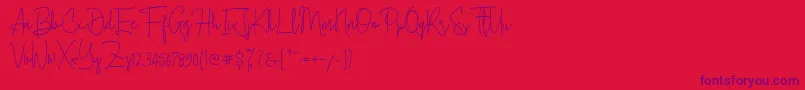 Cherill  Font – Purple Fonts on Red Background