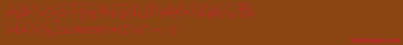 Cherill  Font – Red Fonts on Brown Background