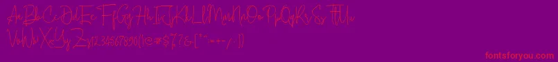 Cherill  Font – Red Fonts on Purple Background