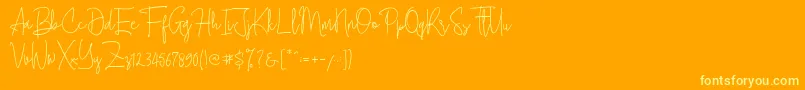 Cherill  Font – Yellow Fonts on Orange Background