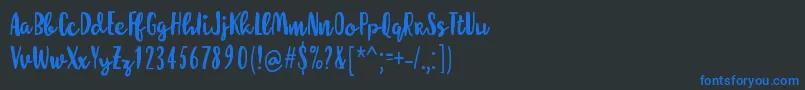 フォントMolleatRegular – 黒い背景に青い文字