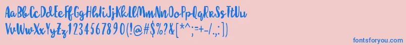 フォントMolleatRegular – ピンクの背景に青い文字