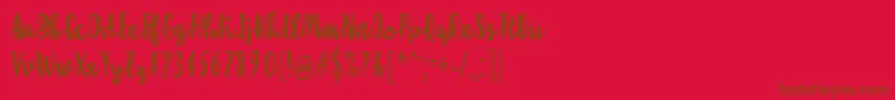 フォントMolleatRegular – 赤い背景に茶色の文字